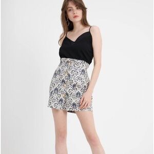 Topshop Floral High Waisted Buttoned Mini Skirt Size 4  NEW